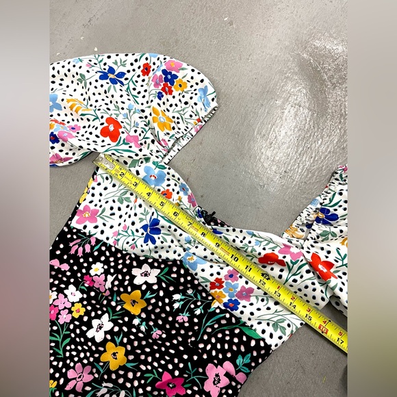 ASOS Satin Sweetheart Long Sleeve Floral Midi Dress Cottagecore Whimsical Sz 2 - Picture 9 of 11